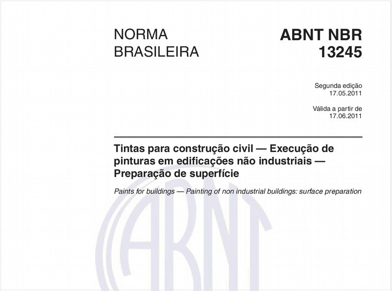 Tintas para construção civil — Execução de pinturas em edificações não industriais — Preparação de superfície