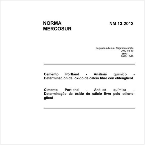 Cimento Portland - Análise química - Determinação de óxido de cálcio livre pelo etilenoglicol