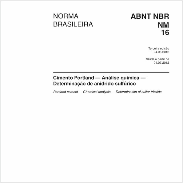 Cimento Portland - Análise química - Determinação de anidrido sulfúrico