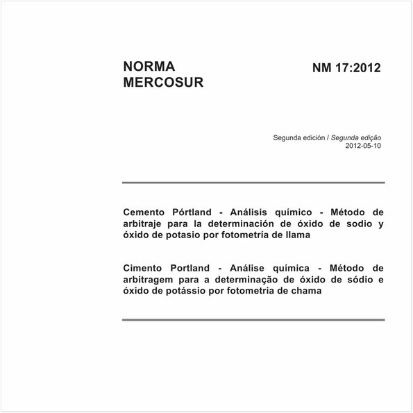 Cimento Portland - Análise química - Método de arbitragem para a determinação de óxidode sódio e óxido de potássio por fotometria de chama 