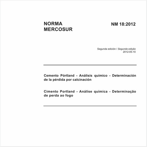 Cimento Portland - Análise química - Determinação de perda ao fogo