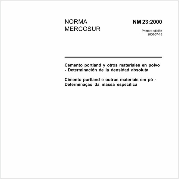Cimento Portland e outros materiais em pó - Determinação de massa específica