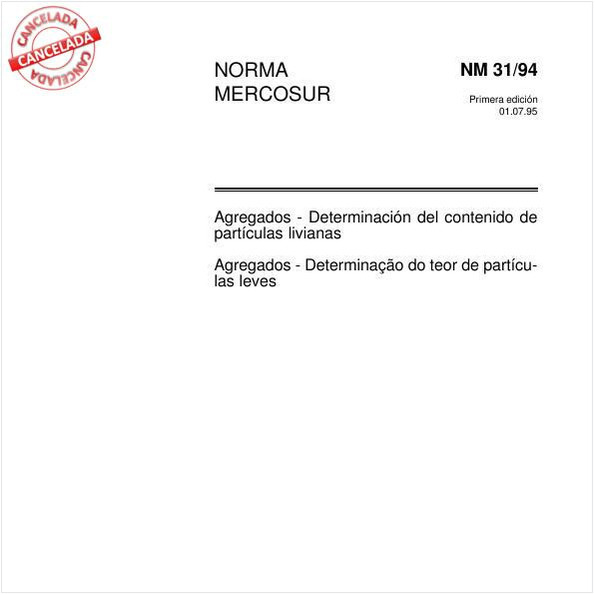 Agregados - Determinação do teor de partículas leves