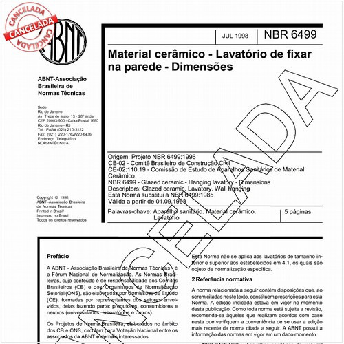 Material cerâmico - Lavatório de fixar na parede - Dimensões