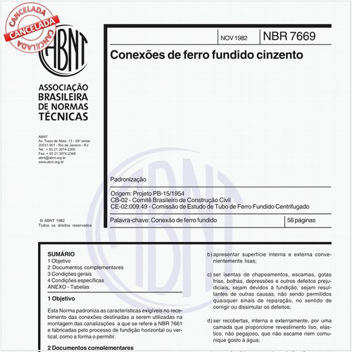 Conexões de ferro fundido cinzento