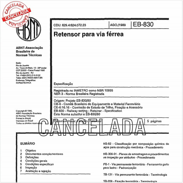 Retensor para via férrea