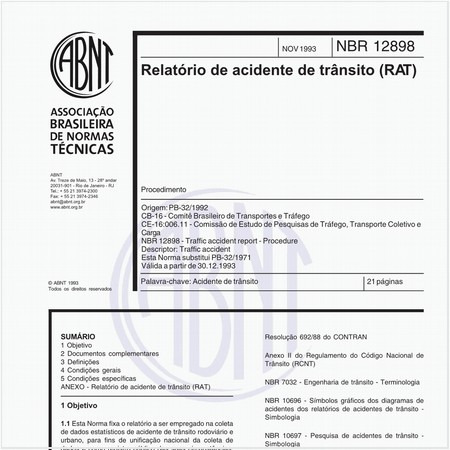 Relatório de acidente de trânsito (RAT) - Procedimento
