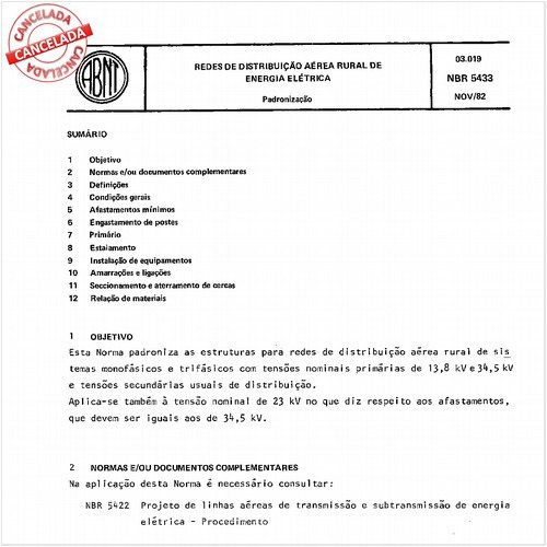 Redes de distribuição aérea rural de energia elétrica