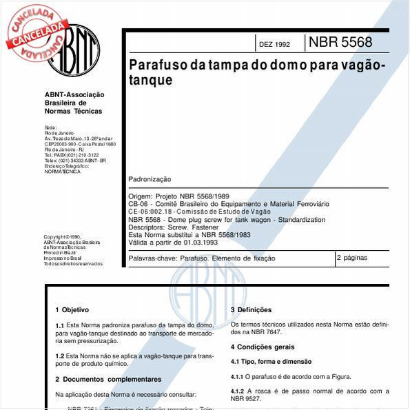 Parafuso da tampa do domo para vagão-tanque