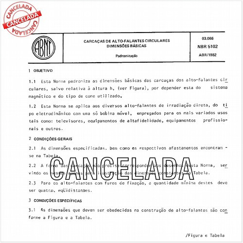 Carcaças de alto-falantes circulares - Dimensões básicas