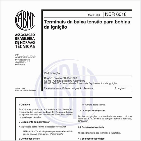 Terminais da baixa tensão para bobina da ignição