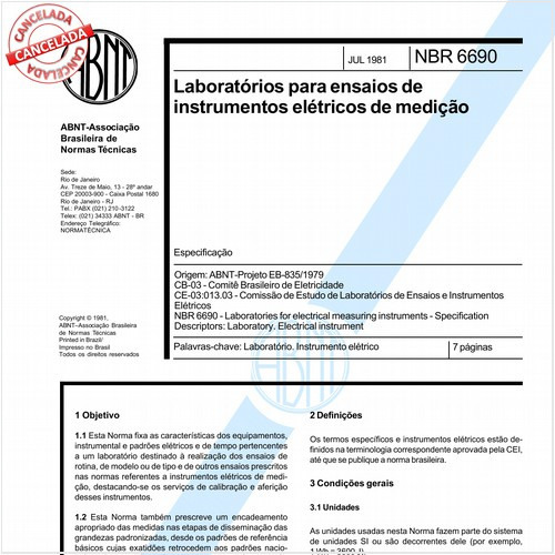 Laboratórios para ensaios de instrumentos elétricos de medição