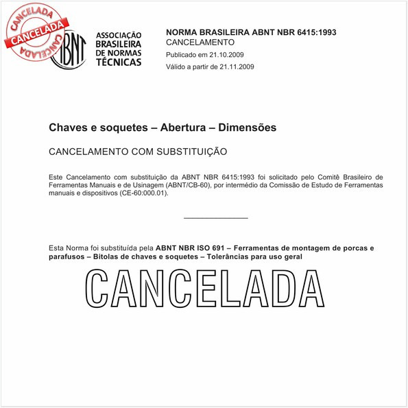 Chaves e soquetes - Abertura - Dimensões