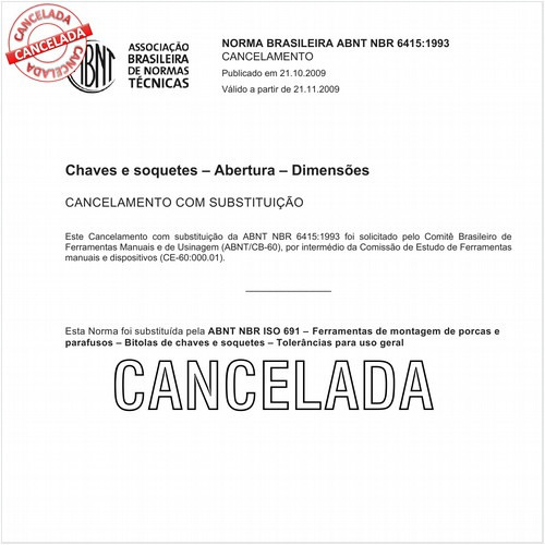 Chaves e soquetes - Abertura - Dimensões