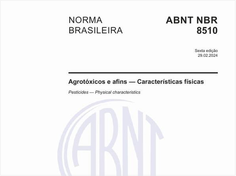 Agrotóxicos e afins — Características físicas