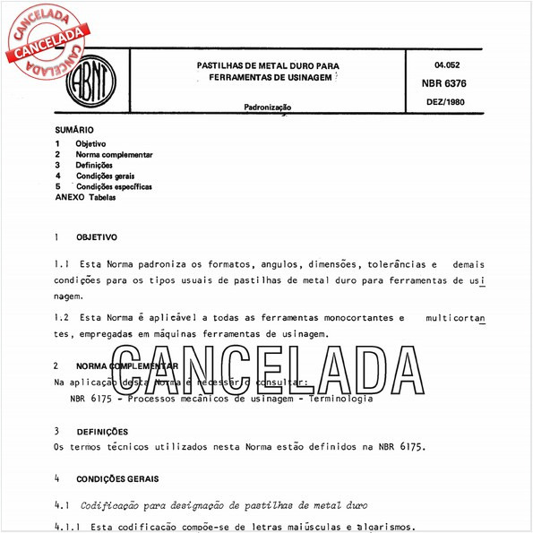 Pastilhas de metal duro para ferramentas de usinagem