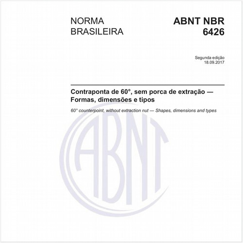 Contraponta de 60°, sem porca de extração - Formas, dimensões e tipos