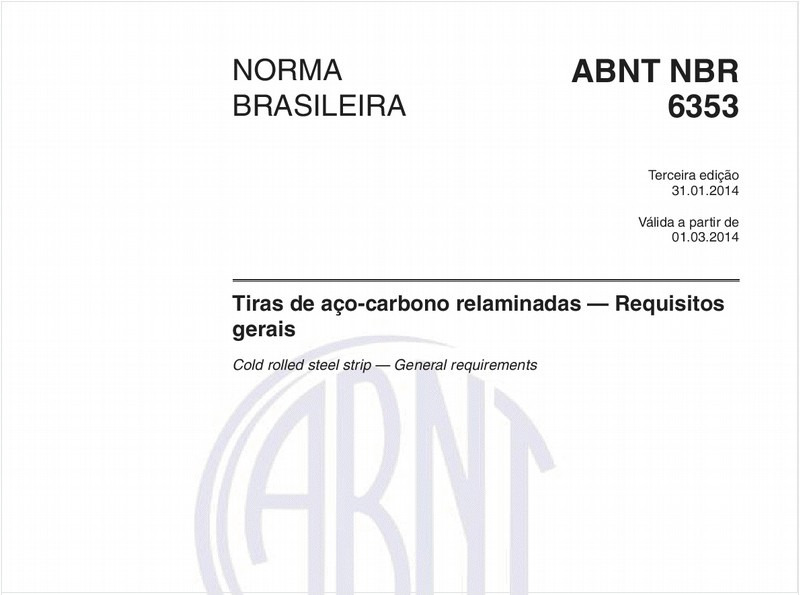 Tiras de aço-carbono relaminadas — Requisitos gerais