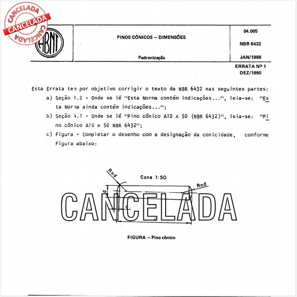 Pinos cônicos - Dimensões