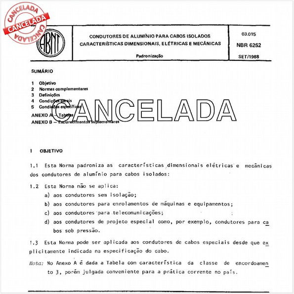 Condutores de alumínio para cabos isolados - Características dimensionais, elétricas e mecânicas