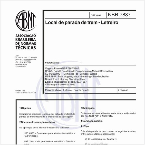 Local de parada de trem - Letreiro - Padronização