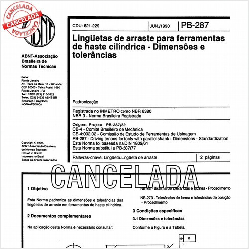 Linguetas de arraste para ferramentas de haste cilíndrica - Dimensões e tolerâncias