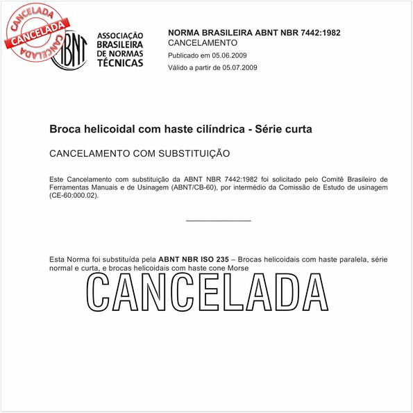 Broca helicoidal com haste cilíndrica - Série curta