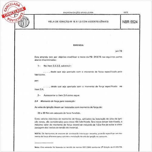 Vela de ignição M 18 x 1,5 com assento cônico