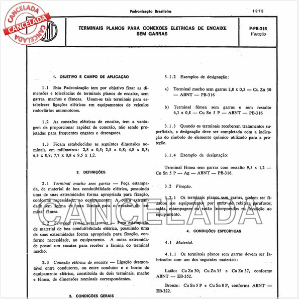 Terminais planos para conexões elétricas de encaixe sem garras