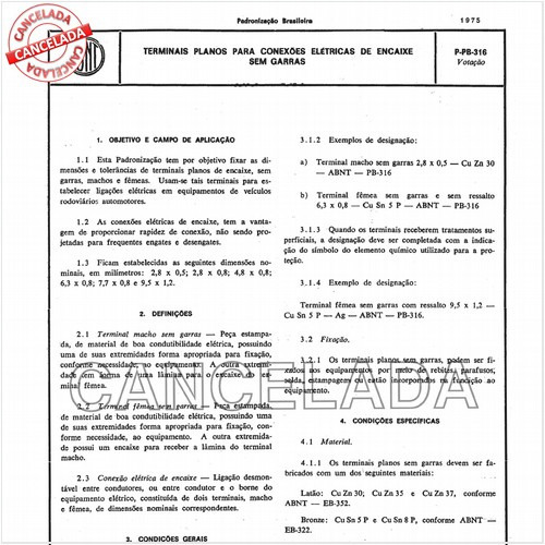 Terminais planos para conexões elétricas de encaixe sem garras