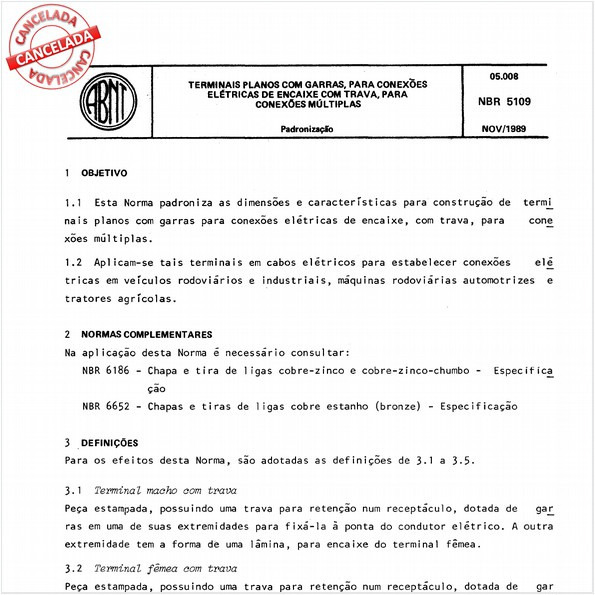Terminais planos com garras, para conexões elétricas de encaixe com trava, para conexões múltiplas