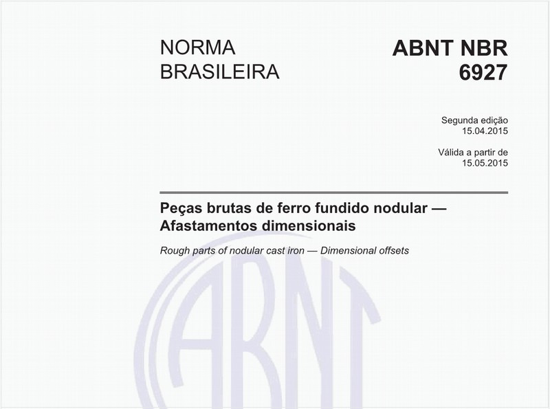 Peças brutas de ferro fundido nodular - Afastamentos dimensionais