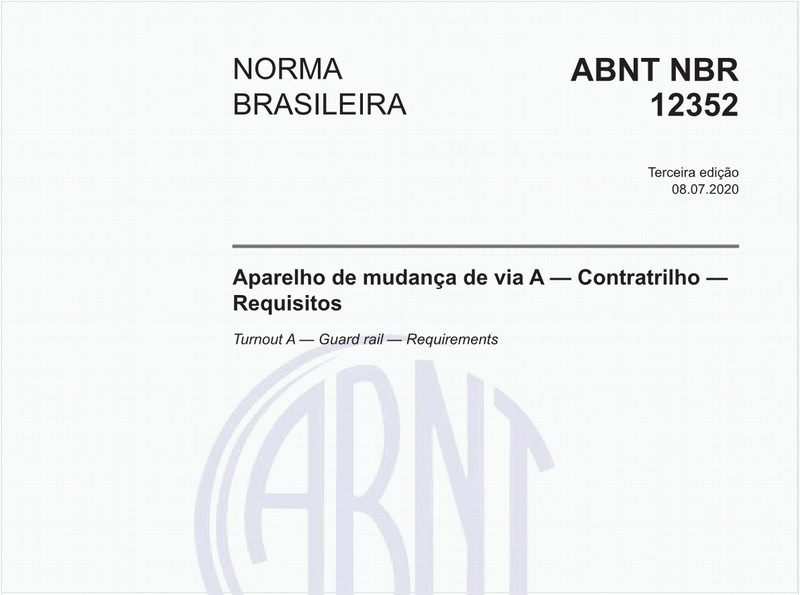 Aparelho de mudança de via A - Contratrilho - Requisitos
