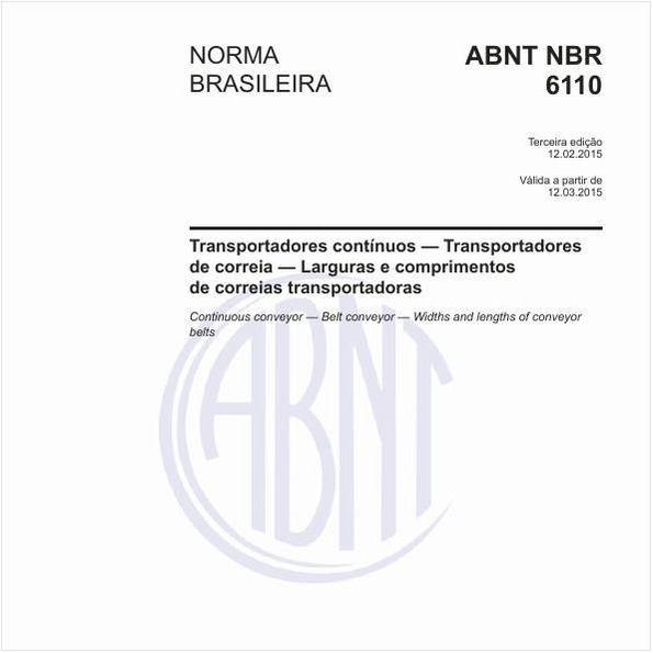 Transportadores contínuos — Transportadores de correia — Larguras e comprimentos de correias transportadoras
