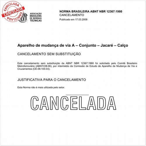 Aparelho de mudança de via A - Jacaré - Calço