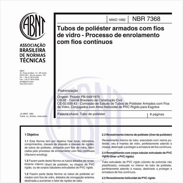 Tubos de poliéster armados com fios de vidro - Processo de enrolamento com fios contínuos