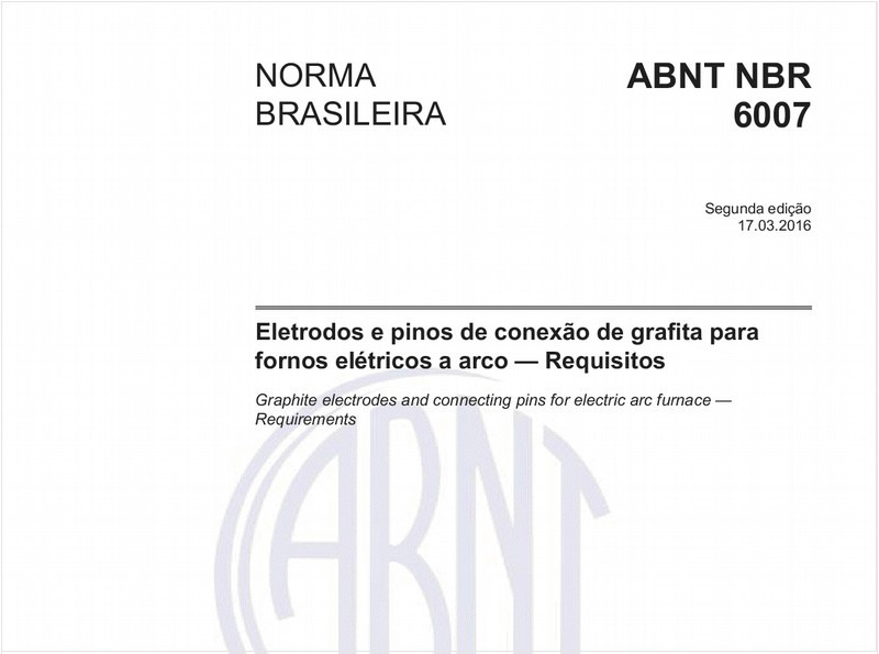 Eletrodos e pinos de conexão de grafita para fornos elétricos a arco — Requisitos
