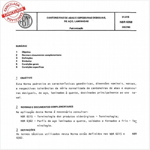 Cantoneiras de abas e espessuras desiguais, de aço, laminadas