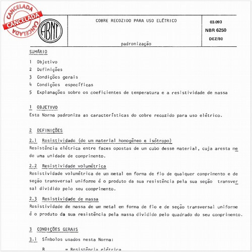 Cobre recozido para uso elétrico