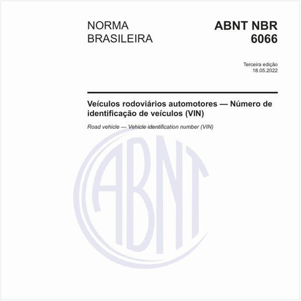 Veículos rodoviários automotores - Número de identificação de veículos (VIN)
