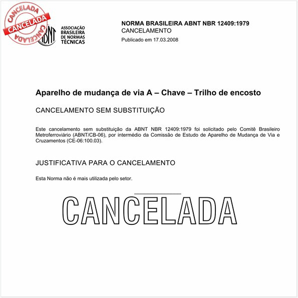 Aparelho de mudança de via A - Chave - Trilho de encosto