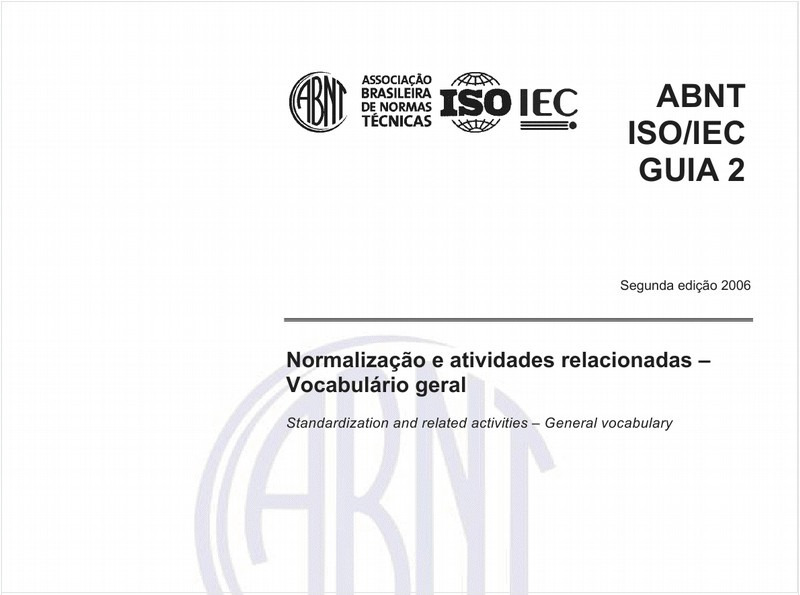 Normalização e atividades relacionadas - Vocabulário geral.