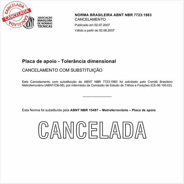 Placa de apoio - Tolerância dimensional