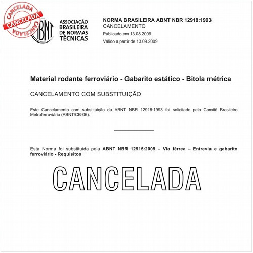 Material rodante ferroviário - Gabarito estático - Bitola métrica