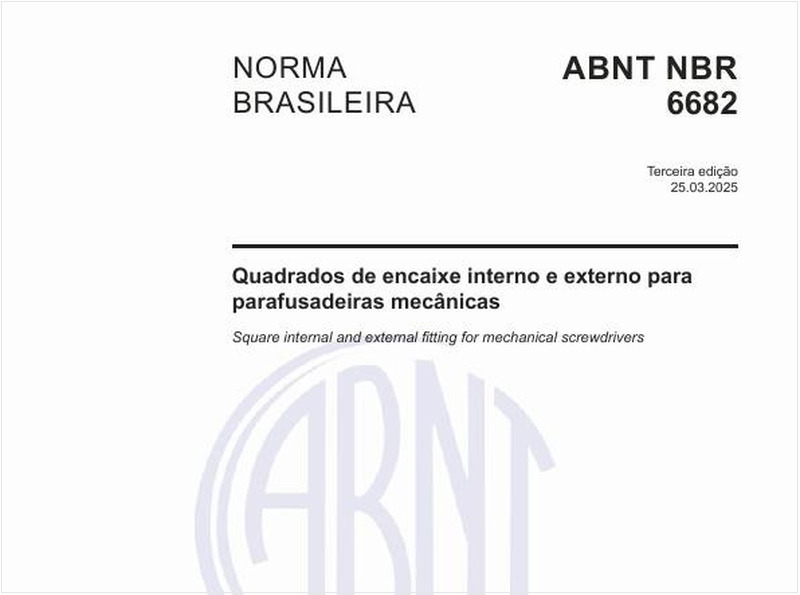 Quadrados de encaixe interno e externo para parafusadeiras mecânicas