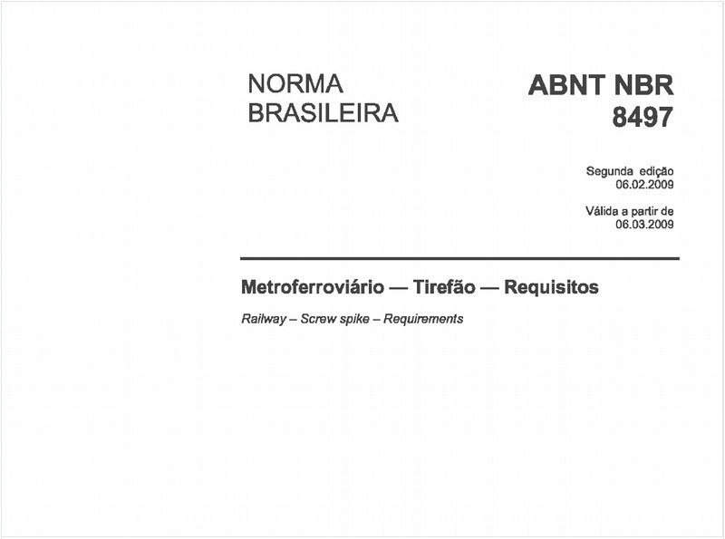 Metroferroviário - Tirefão - Requisitos
