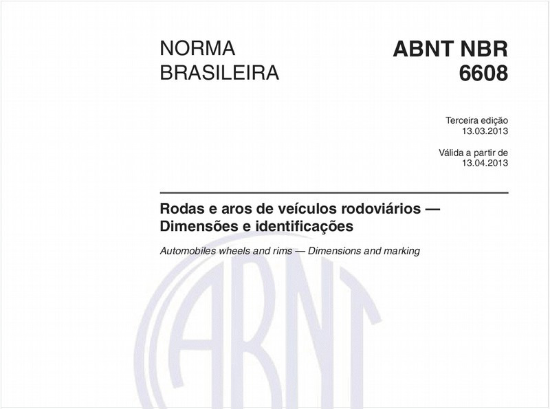 Rodas e aros de veículos rodoviários — Dimensões e identificações
