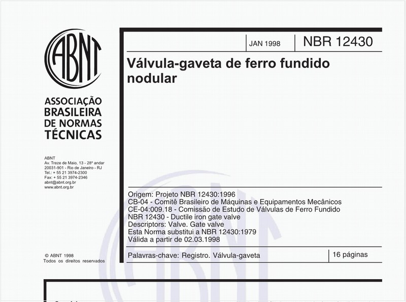 Válvula-gaveta de ferro fundido nodular