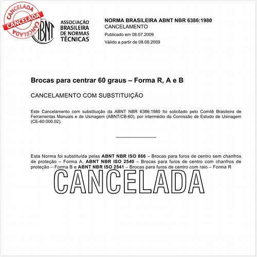 Brocas para centrar 60 graus - Forma R, A e B