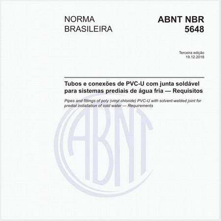 Tubos e conexões de PVC-U com junta soldável para sistemas prediais de água fria - Requisitos